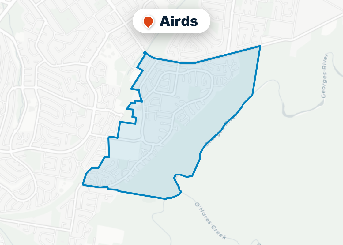 Map of Mr Splash plumbing service area in Airds