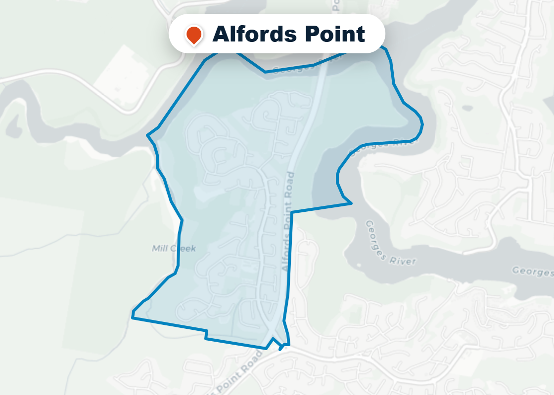 Map of Mr Splash plumbing service area in Alfords Point