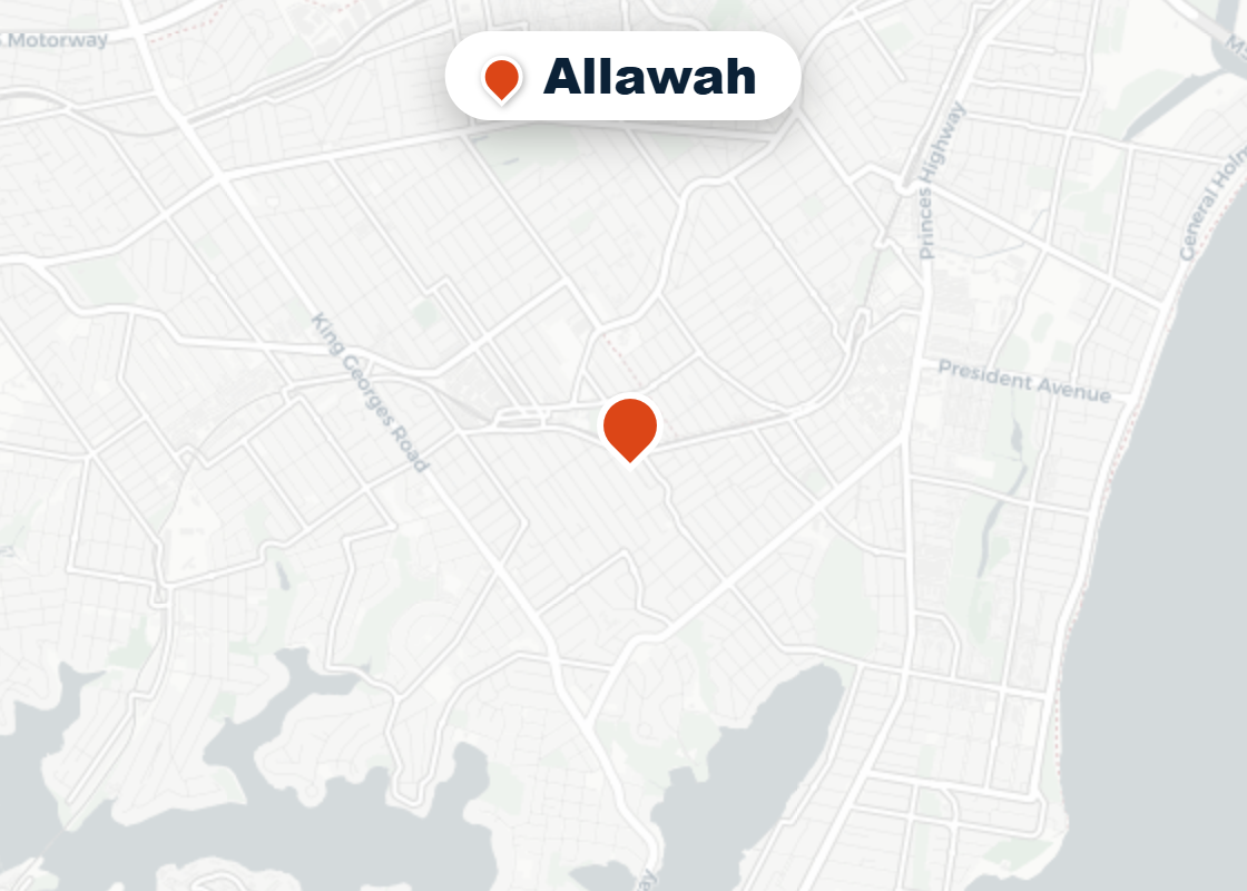 Map of Mr Splash plumbing service area in Allawah