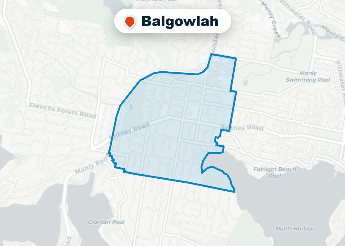 Map of Mr Splash plumbing service area in Balgowlah