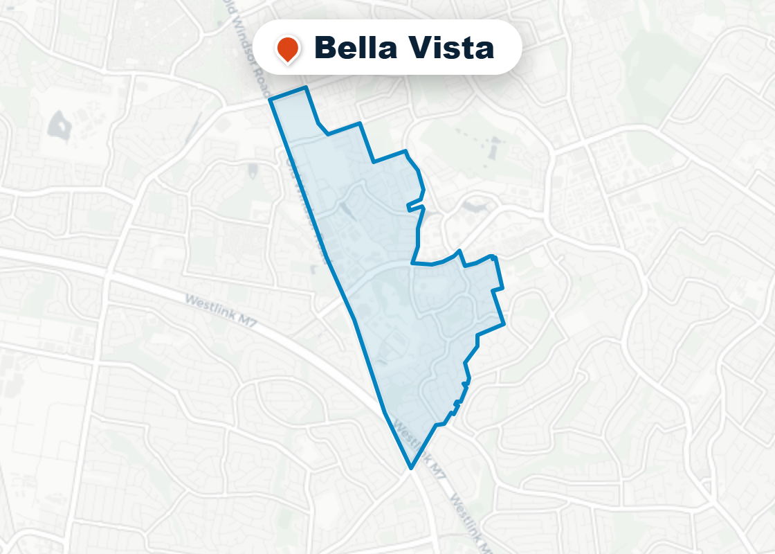 Map of Mr Splash plumbing service area in Bella Vista
