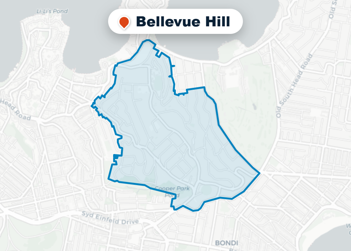 Map of Mr Splash plumbing service area in Bellevue Hill