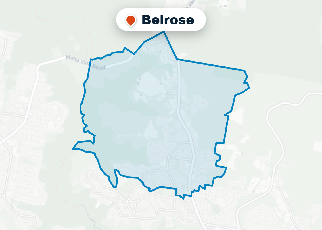 Map of Mr Splash plumbing service area in Belrose