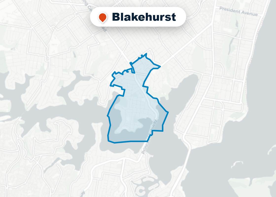 Map of Mr Splash plumbing service area in Blakehurst
