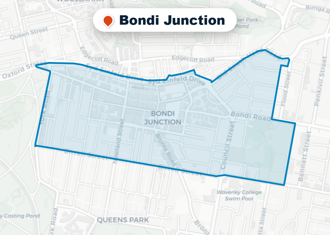 Map of Mr Splash plumbing service area in Bondi Junction