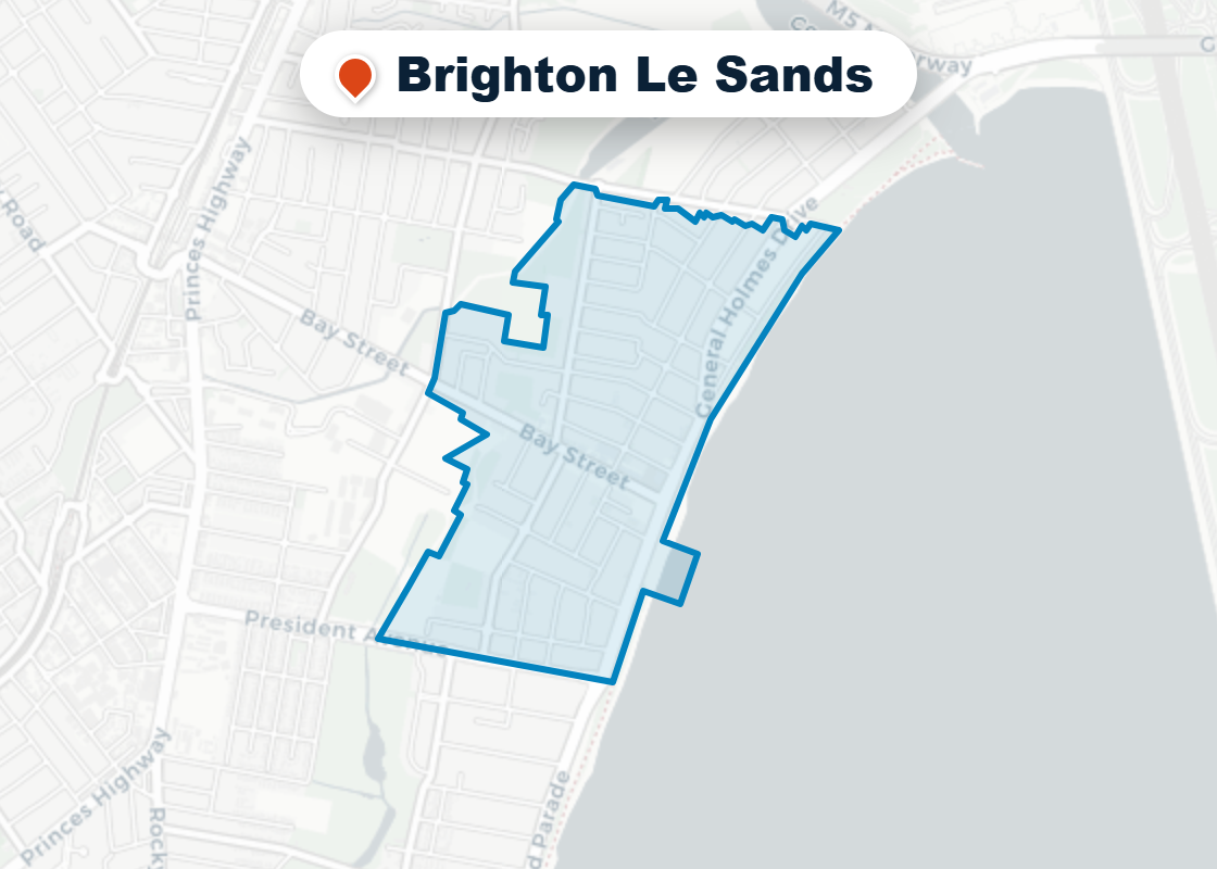 Map of Mr Splash plumbing service area in Brighton Le Sands