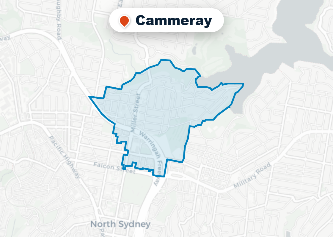 Map of Mr Splash plumbing service area in Cammeray