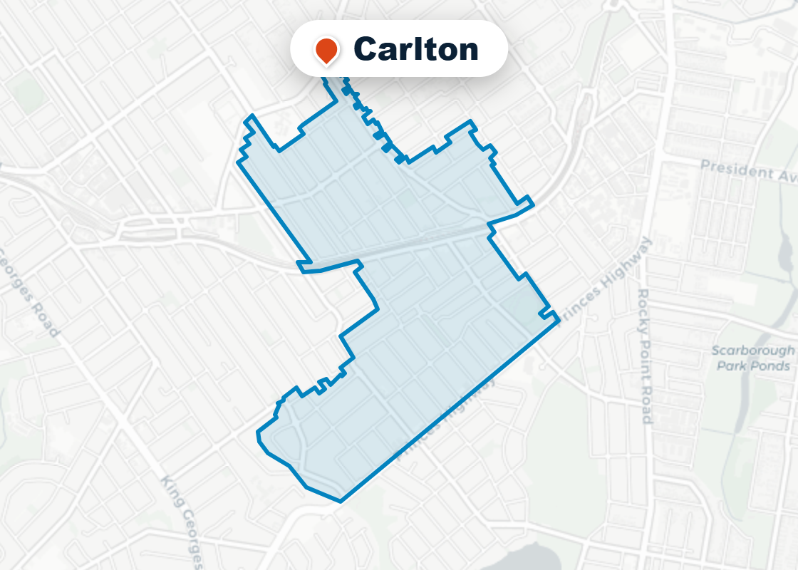 Map of Mr Splash plumbing service area in Carlton