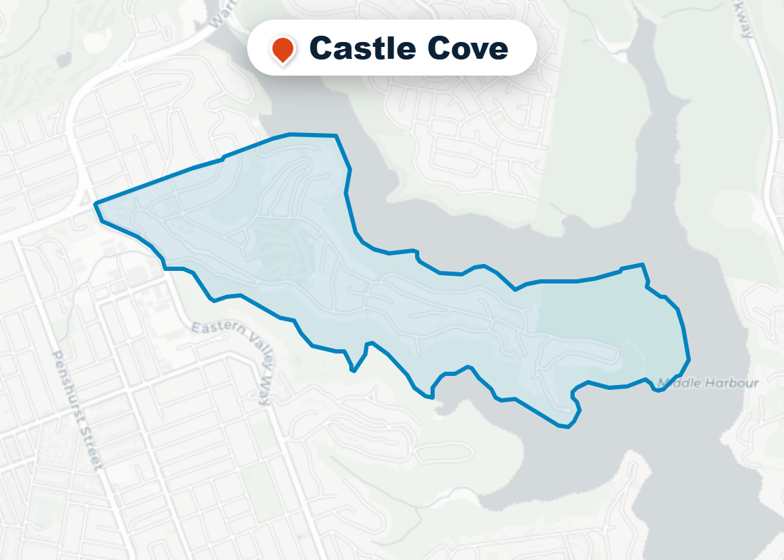 Map of Mr Splash plumbing service area in Castle Cove