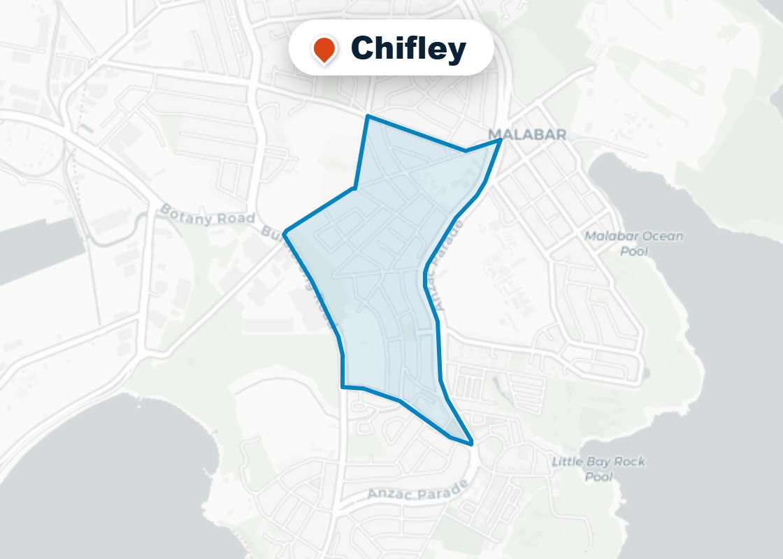 Map of Mr Splash plumbing service area in Chifley