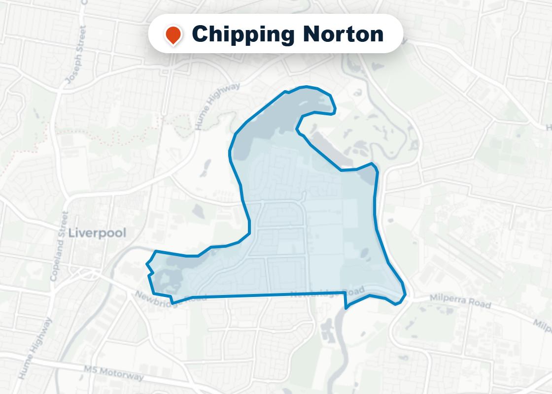 Map of Mr Splash plumbing service area in Chipping Norton
