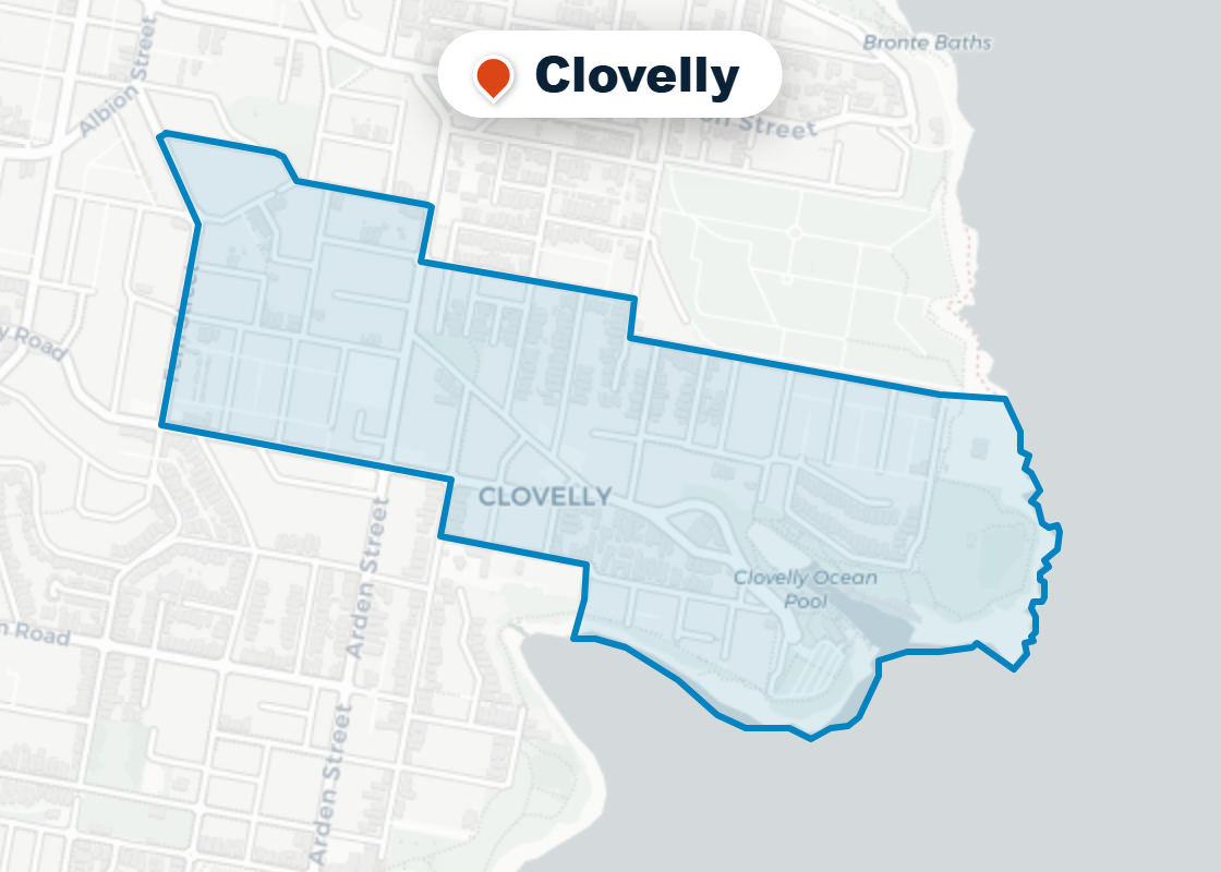 Map of Mr Splash plumbing service area in Clovelly