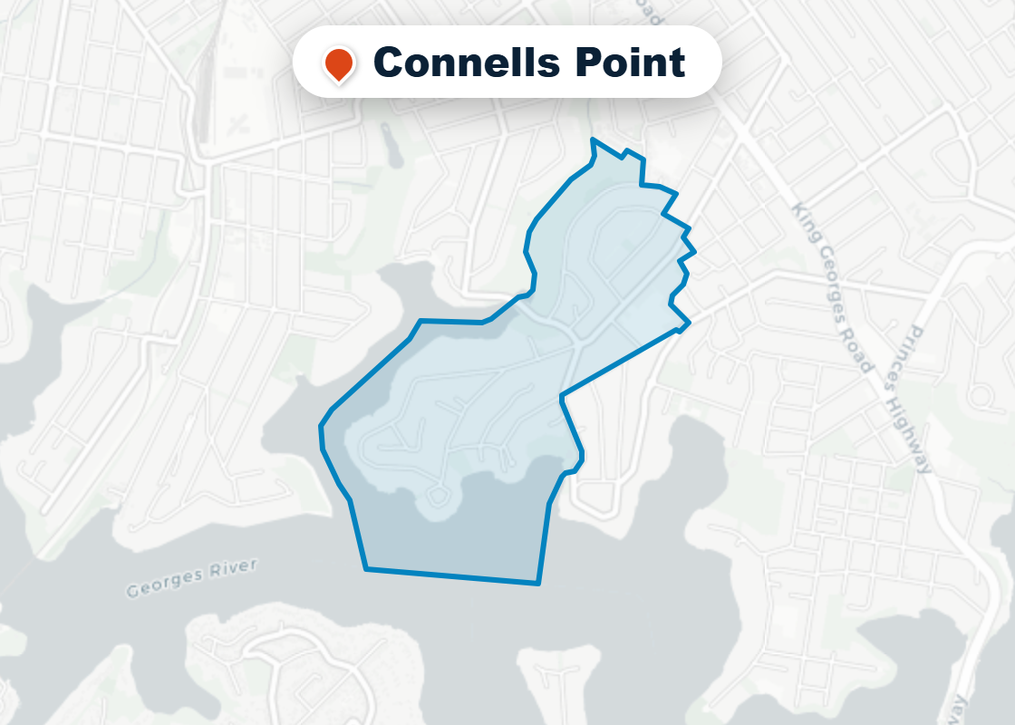 Map of Mr Splash plumbing service area in Connells Point