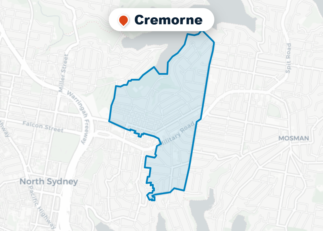 Map of Mr Splash plumbing service area in Cremorne
