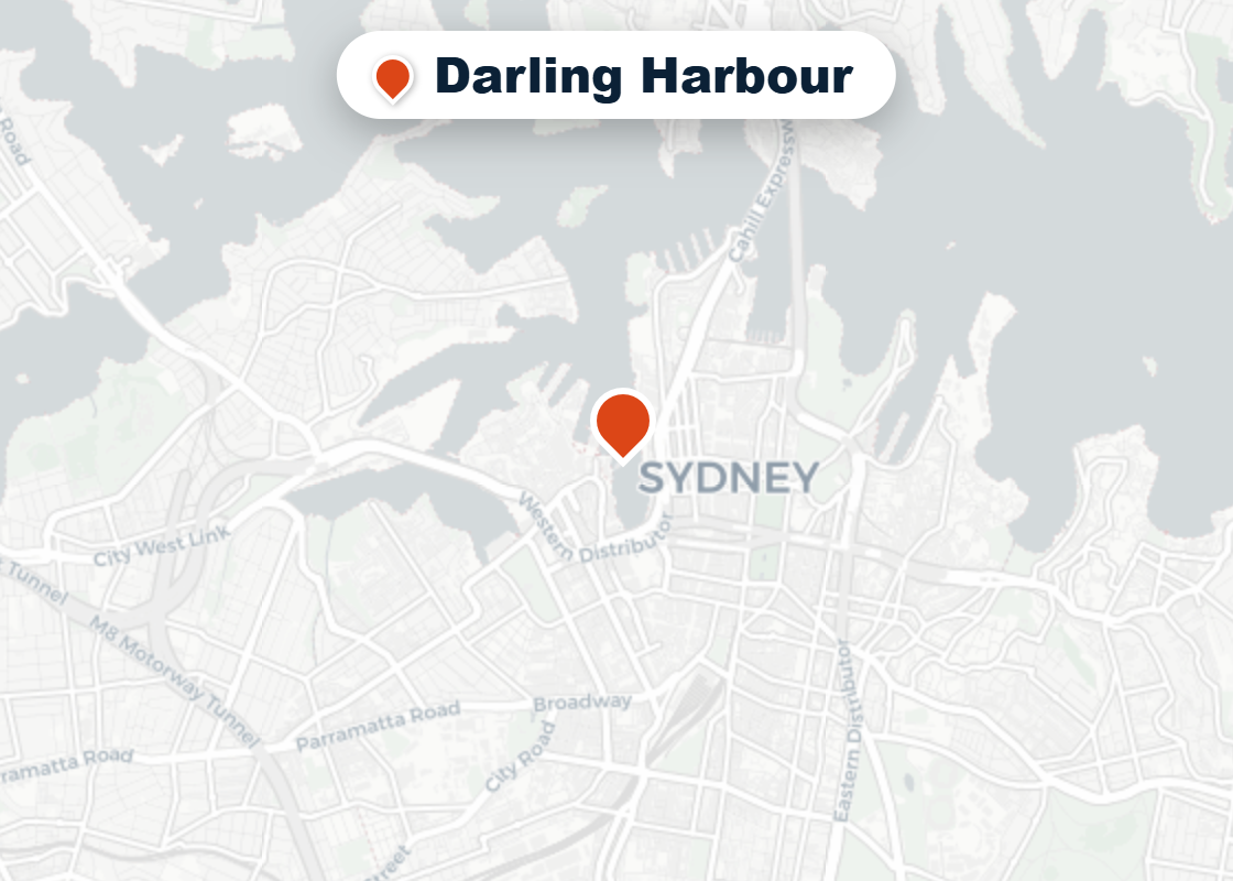 Map of Mr Splash plumbing service area in Darling Harbour