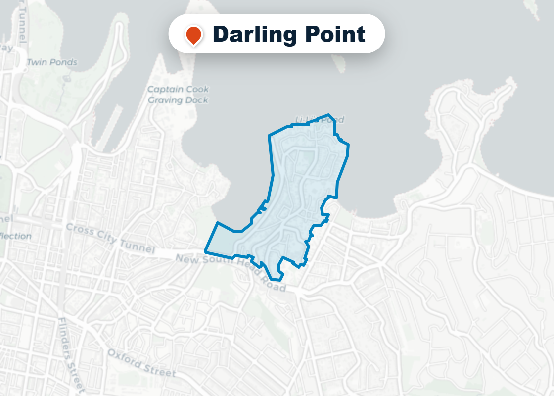 Map of Mr Splash plumbing service area in Darling Point