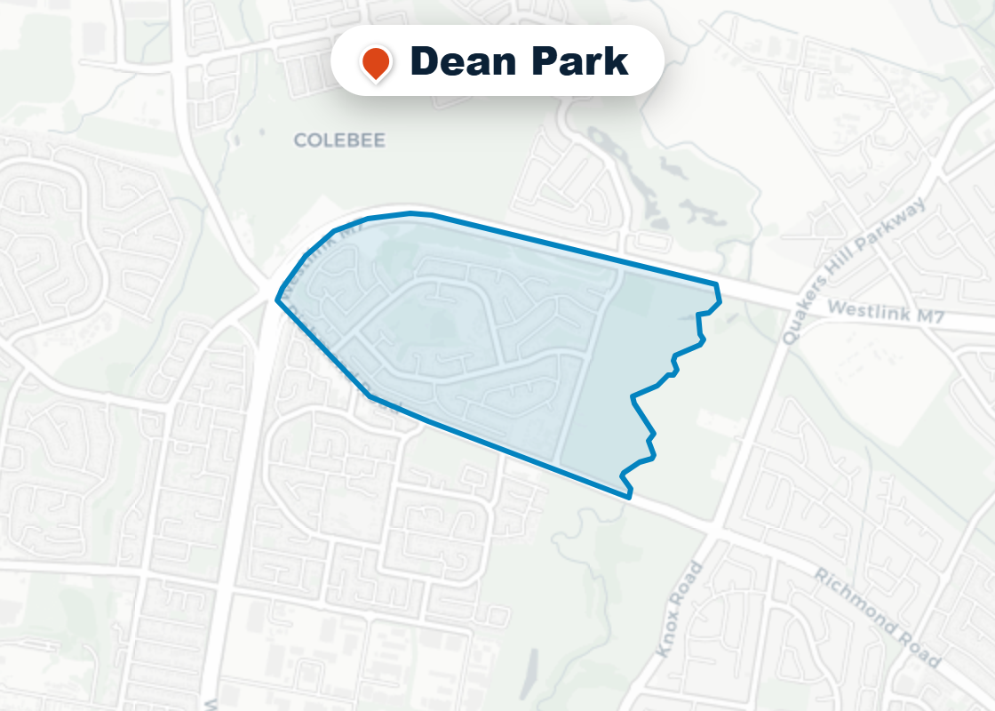 Map of Mr Splash plumbing service area in Dean Park