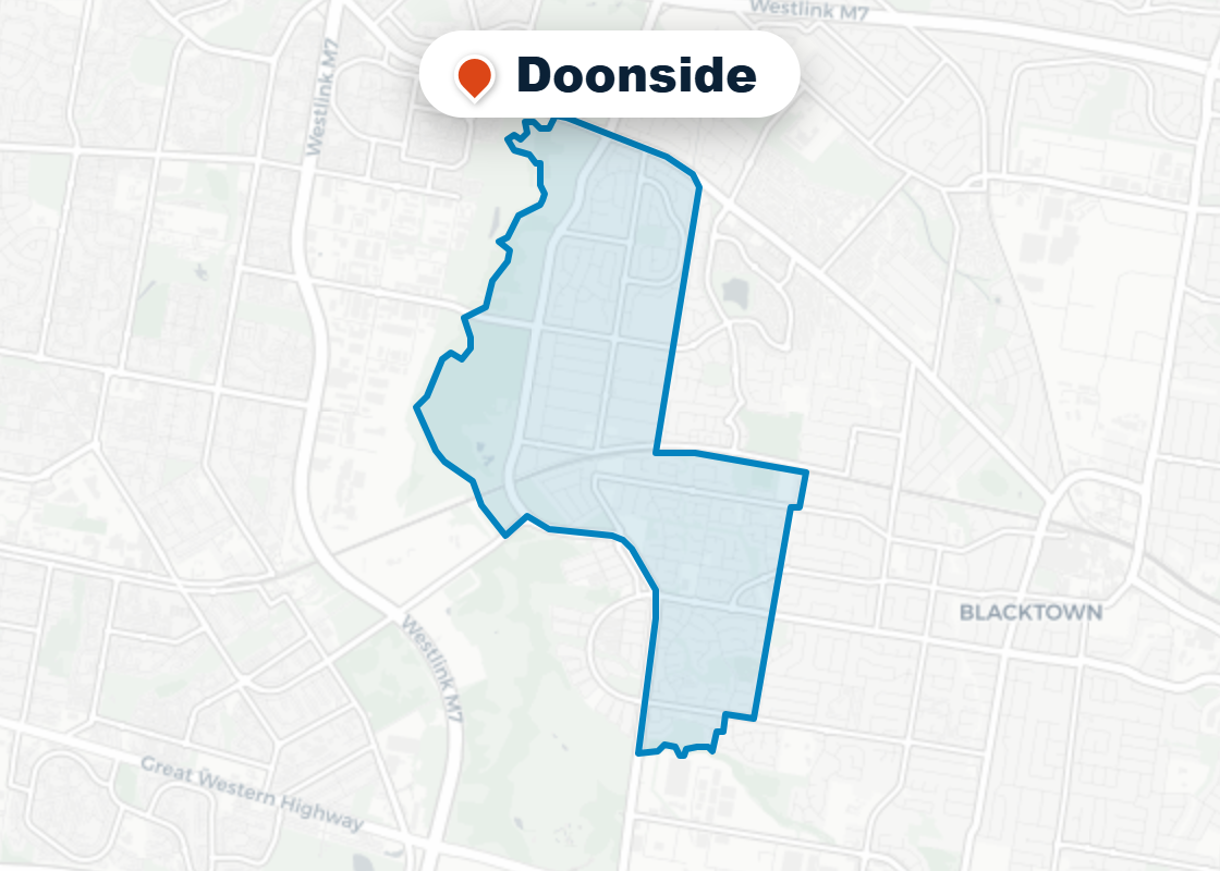 Map of Mr Splash plumbing service area in Doonside