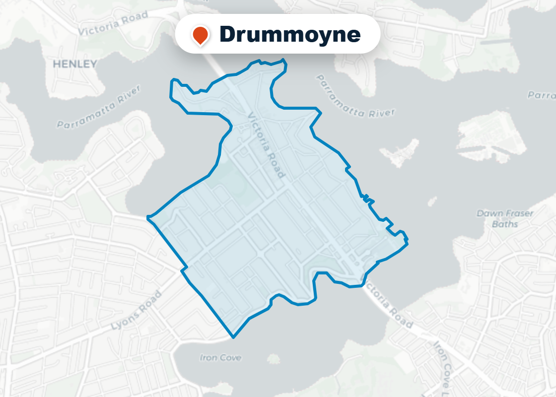 Map of Mr Splash plumbing service area in Drummoyne
