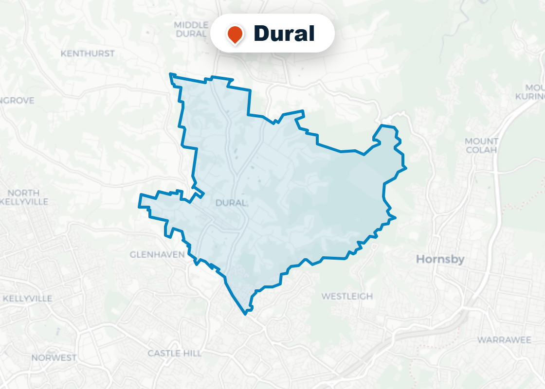 Map of Mr Splash plumbing service area in Dural