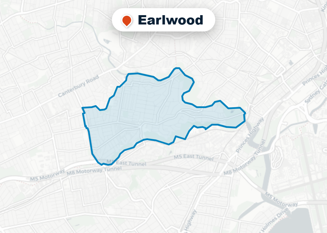 Map of Mr Splash plumbing service area in Earlwood