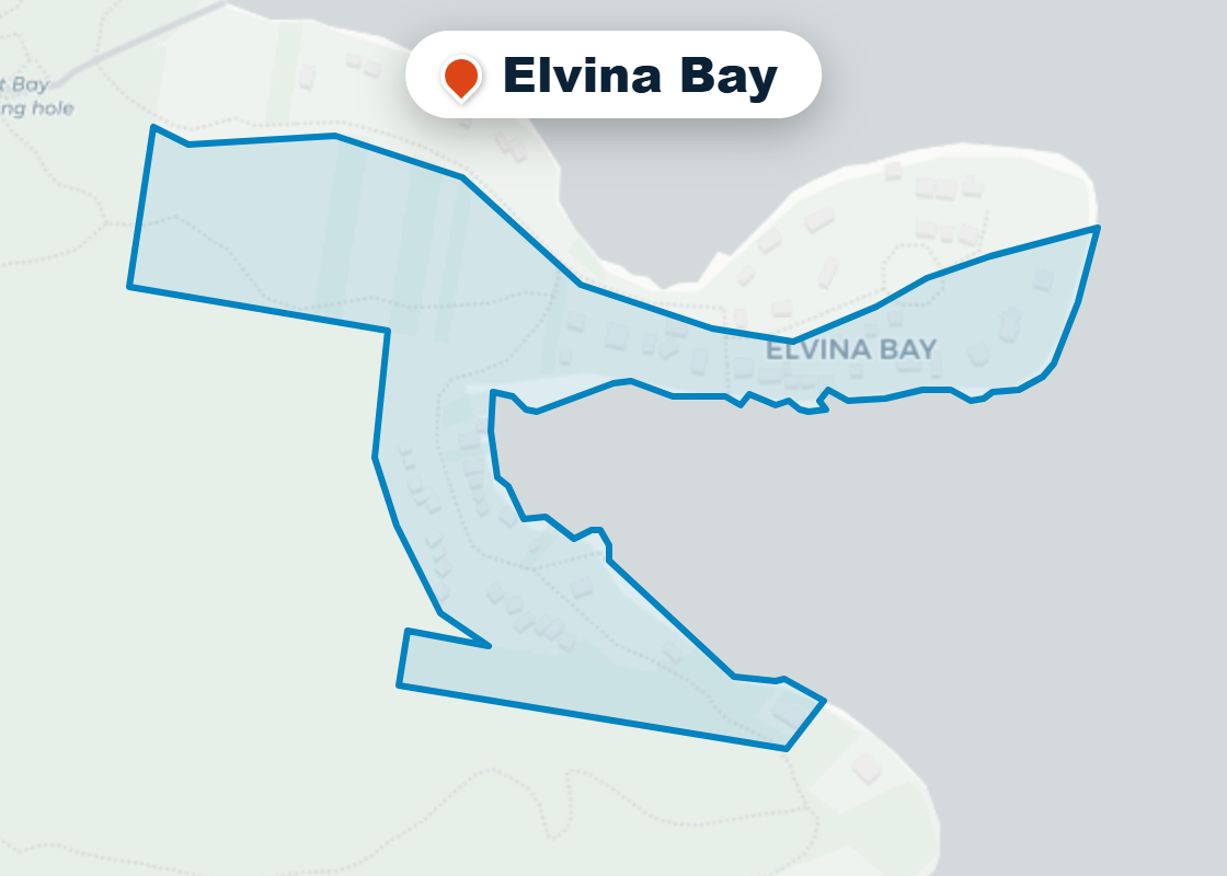 Map of Mr Splash plumbing service area in Elvina Bay