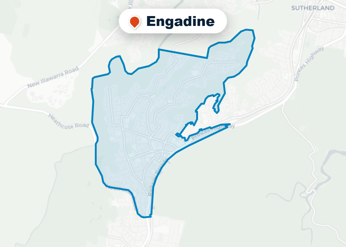 Map of Mr Splash plumbing service area in Engadine
