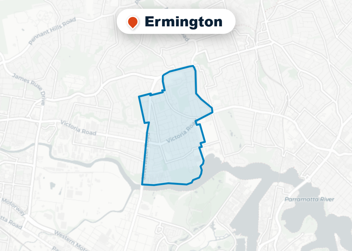 Map of Mr Splash plumbing service area in Ermington