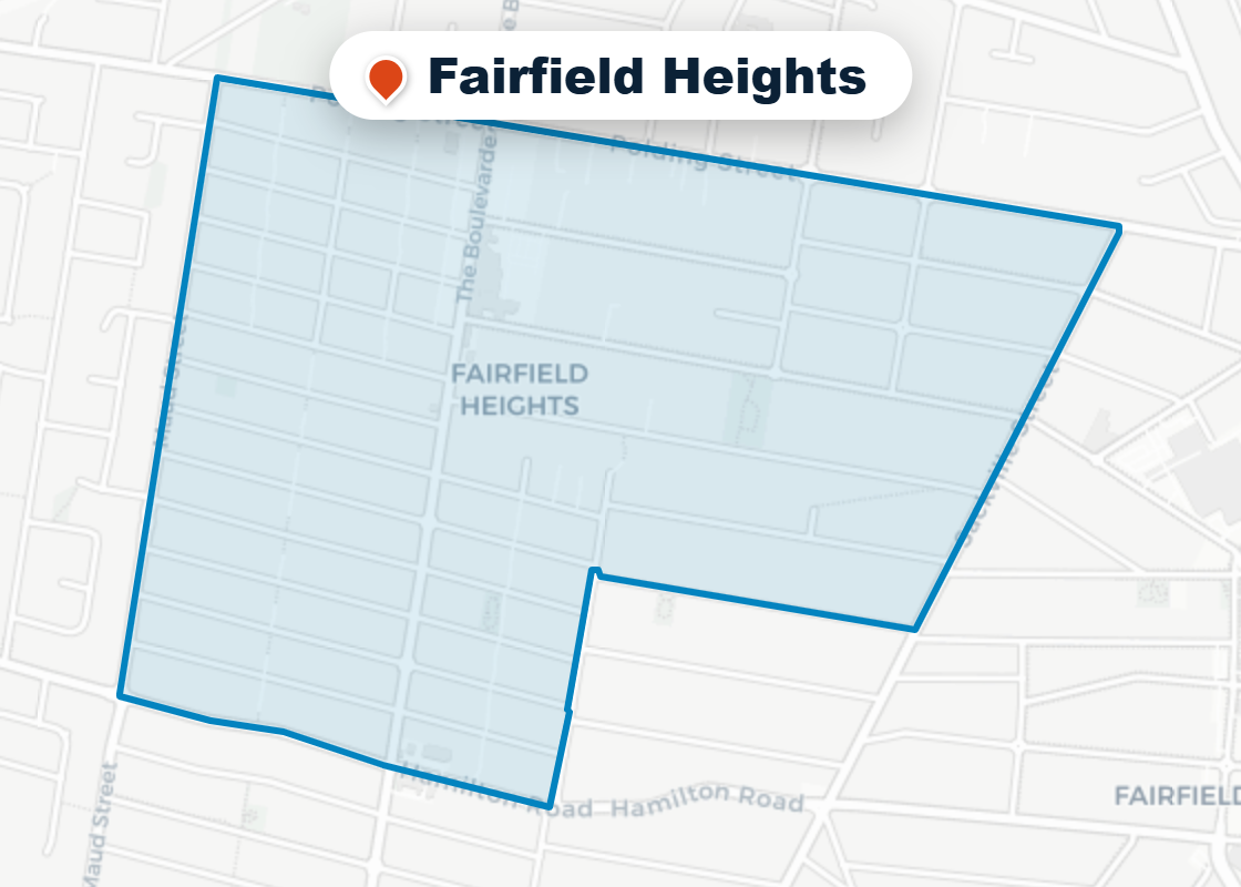 Map of Mr Splash plumbing service area in Fairfield Heights