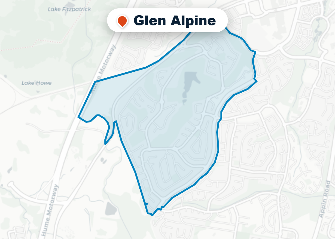 Map of Mr Splash plumbing service area in Glen Alpine
