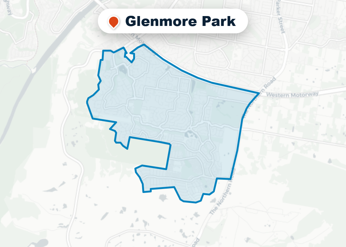 Map of Mr Splash plumbing service area in Glenmore Park