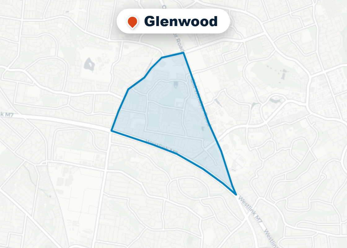 Map of Mr Splash plumbing service area in Glenwood