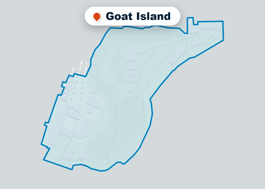 Map of Mr Splash plumbing service area in Goat Island