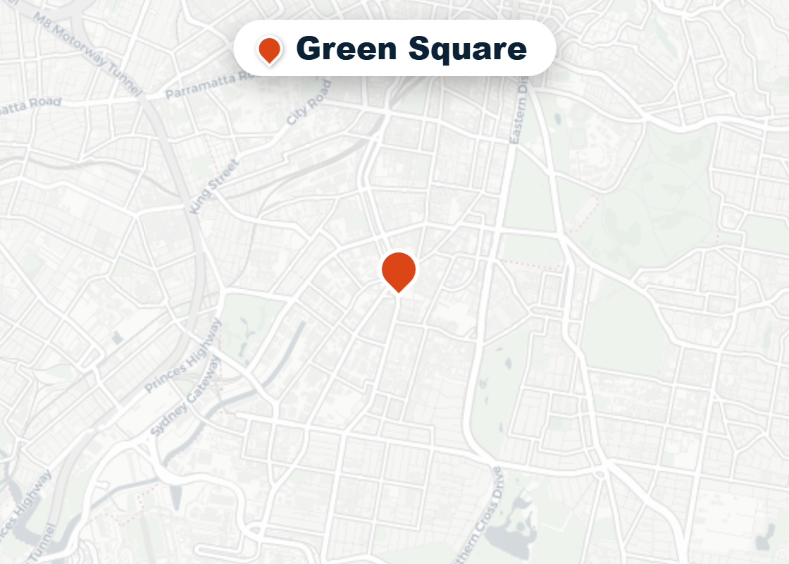 Map of Mr Splash plumbing service area in Green Square