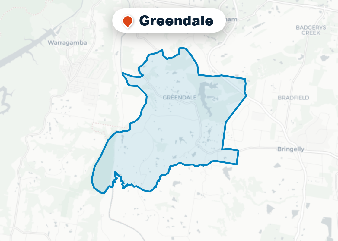 Map of Mr Splash plumbing service area in Greendale
