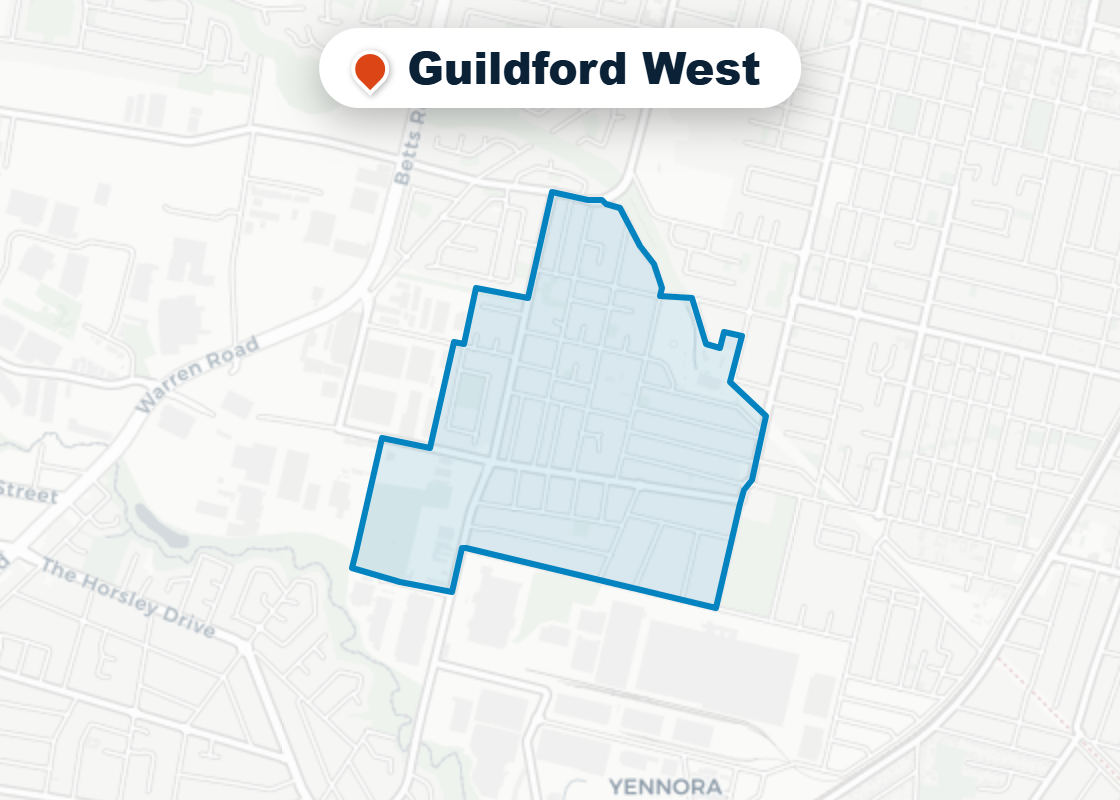 Map of Mr Splash plumbing service area in Guildford West