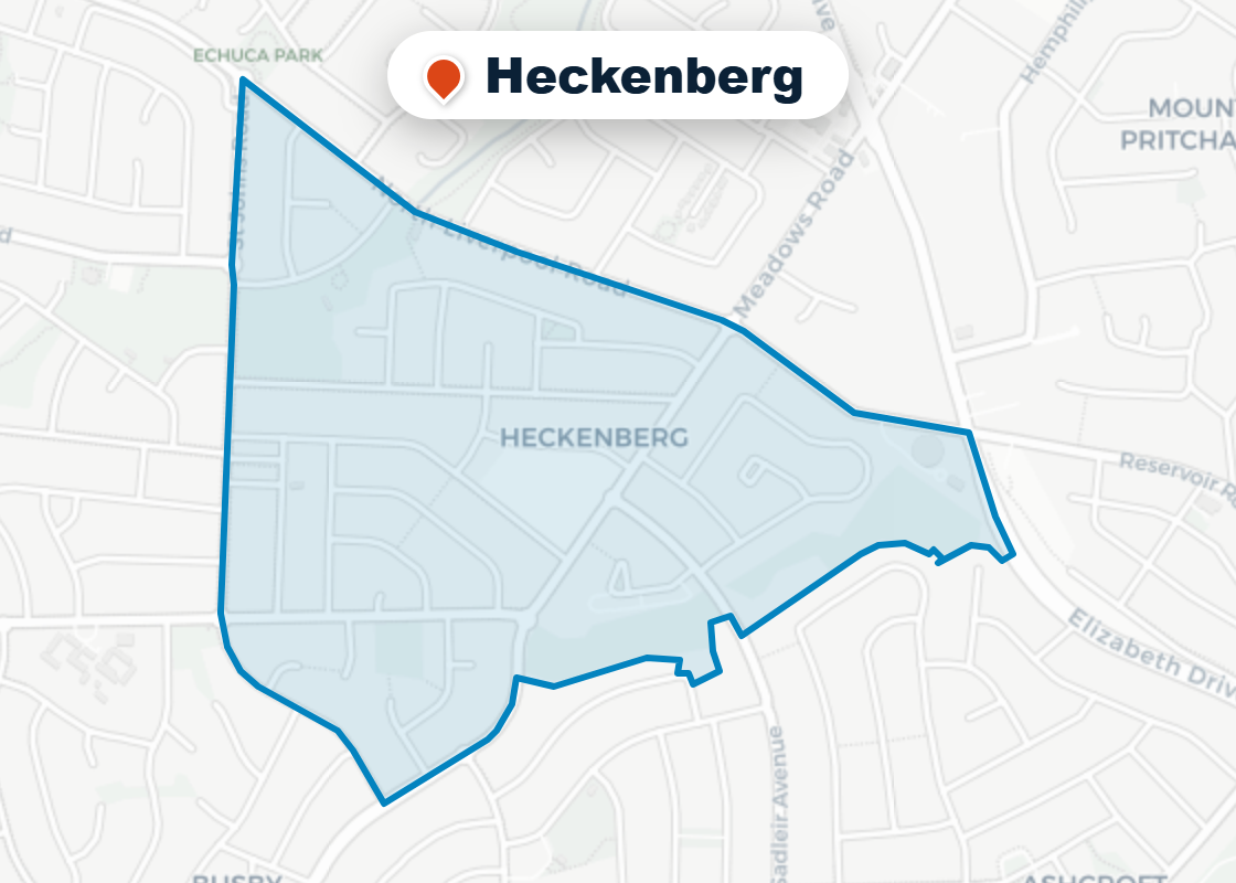 Map of Mr Splash plumbing service area in Heckenberg