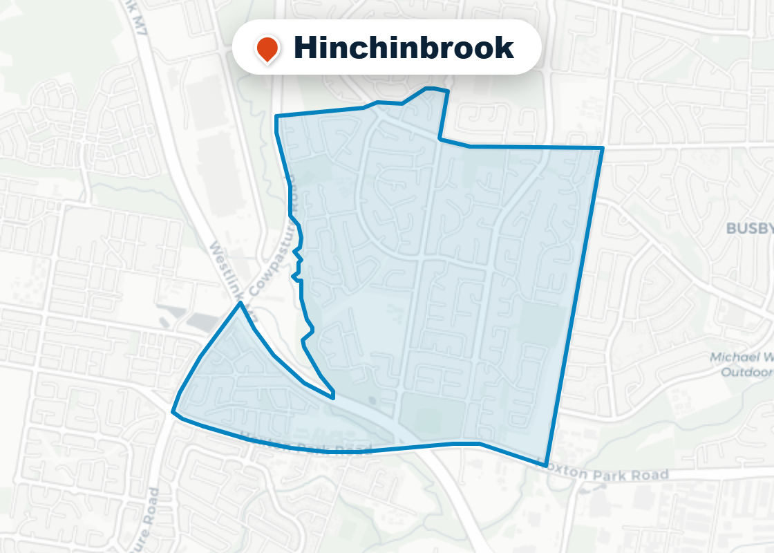 Map of Mr Splash plumbing service area in Hinchinbrook