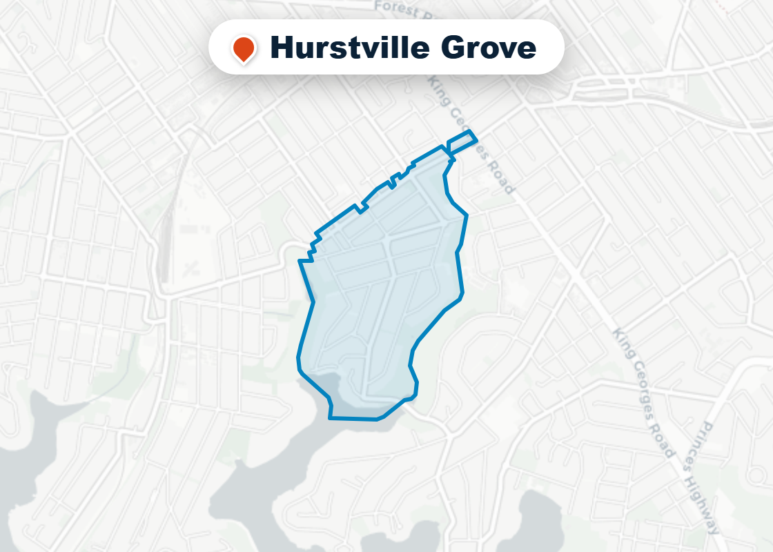 Map of Mr Splash plumbing service area in Hurstville Grove