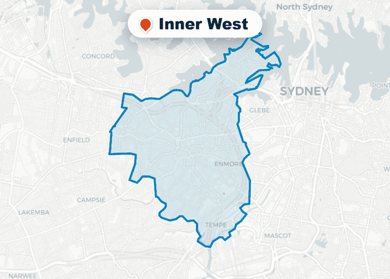 Map of Mr Splash plumbing service area in Inner West