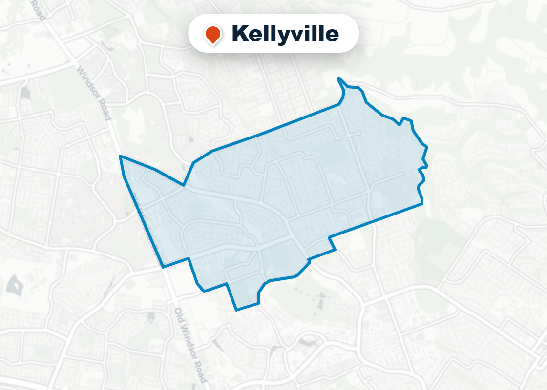 Map of Mr Splash plumbing service area in Kellyville