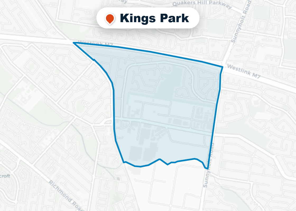 Map of Mr Splash plumbing service area in Kings Park