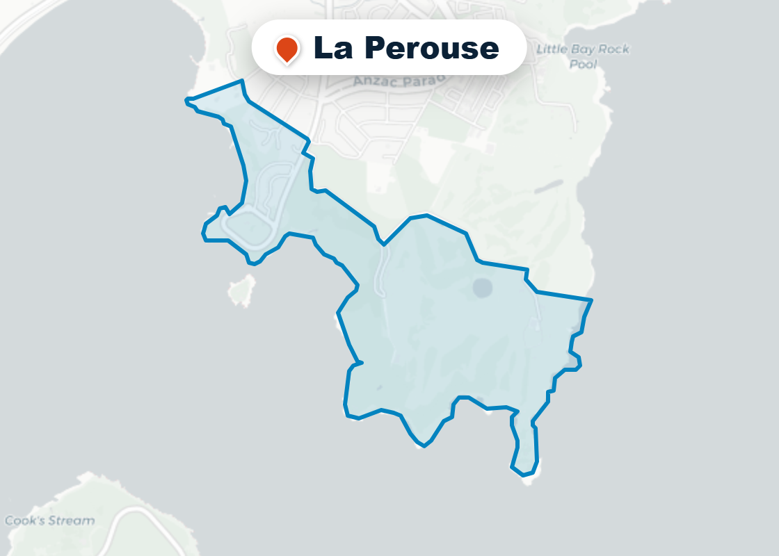 Map of Mr Splash plumbing service area in La Perouse