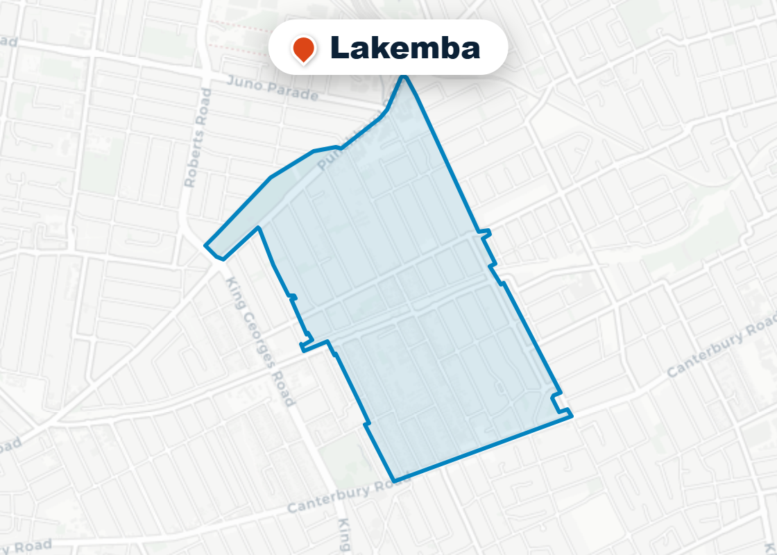 Map of Mr Splash plumbing service area in Lakemba