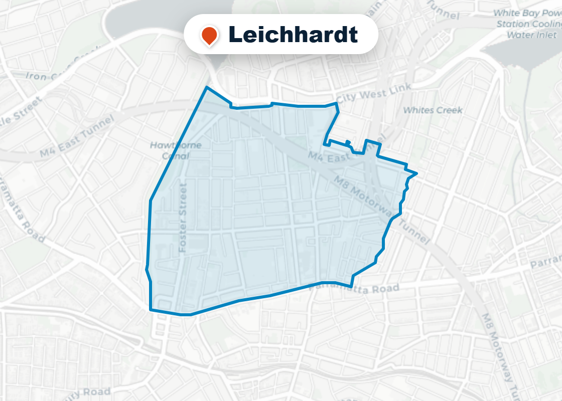 Map of Mr Splash plumbing service area in Leichhardt