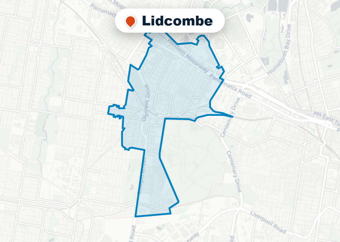 Map of Mr Splash plumbing service area in Lidcombe
