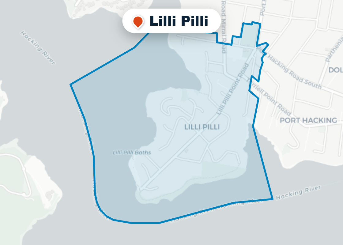 Map of Mr Splash plumbing service area in Lilli Pilli