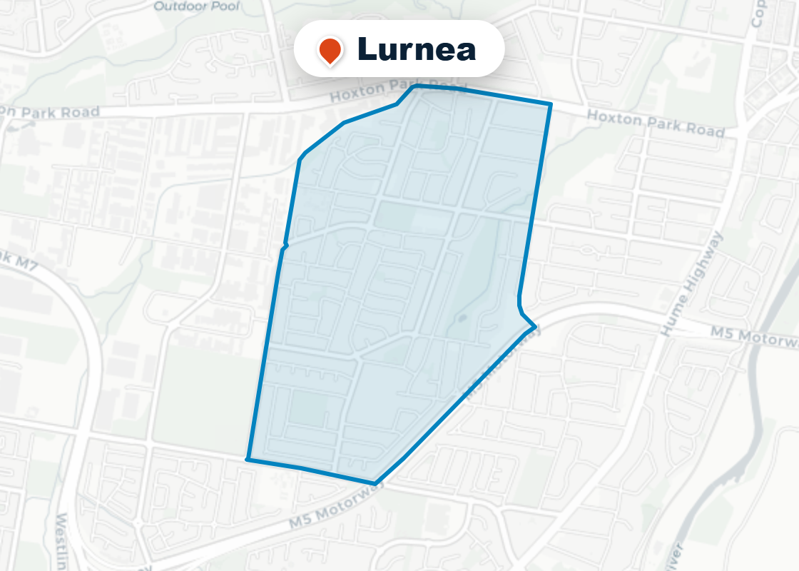 Map of Mr Splash plumbing service area in Lurnea
