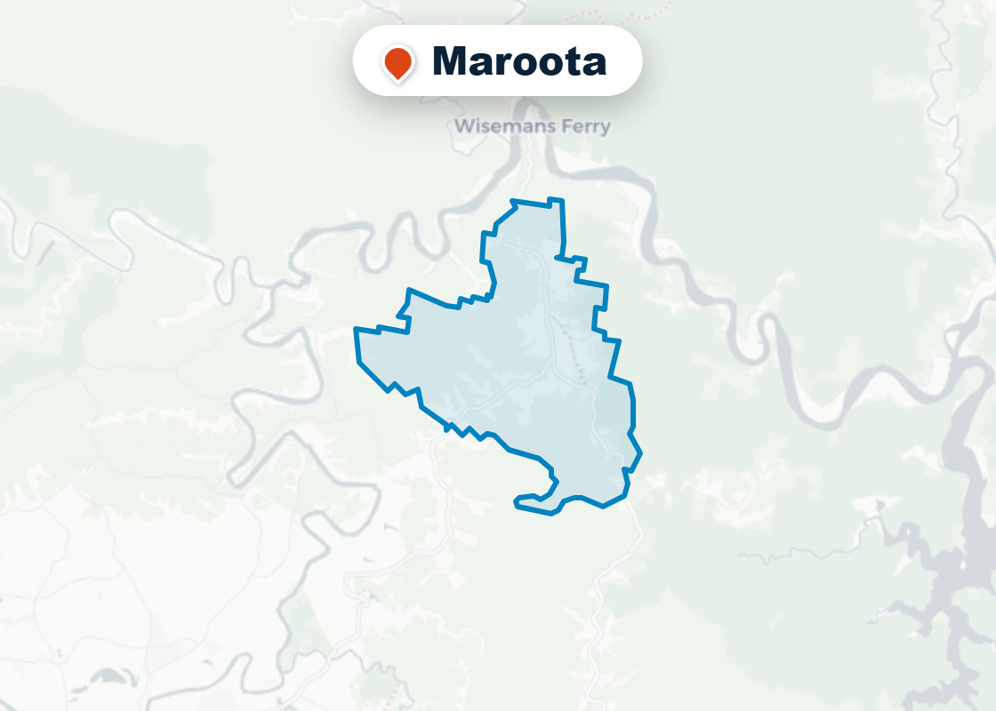 Map of Mr Splash plumbing service area in Maroota