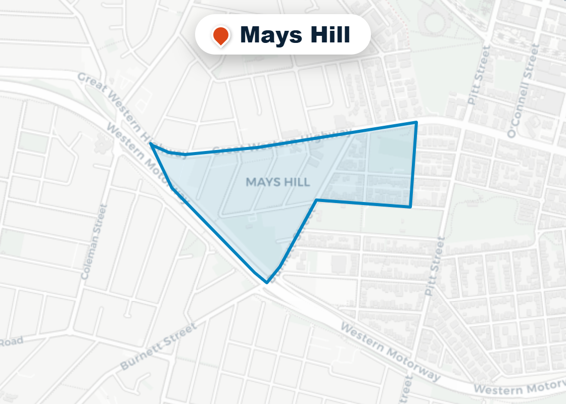Map of Mr Splash plumbing service area in Mays Hill